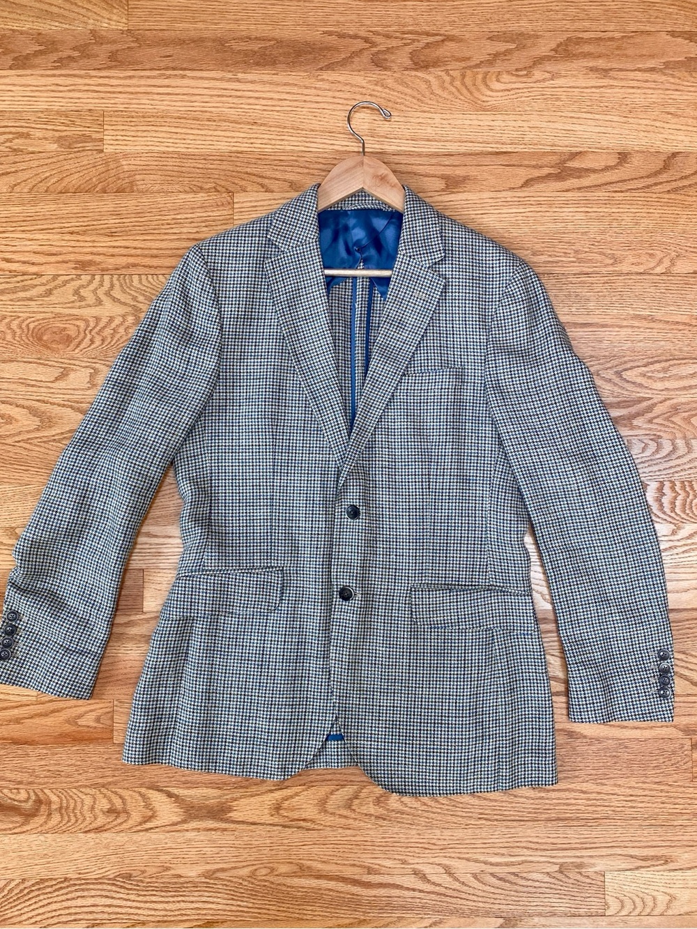 Hackett London - Robert Noble silk linen houndstooth blazer 40R